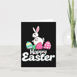 Happy Easter Fat Bunny Easter Outfit Egg Nest Flow Card