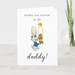 Happy Easter father/dad cute rabbit Holiday Card