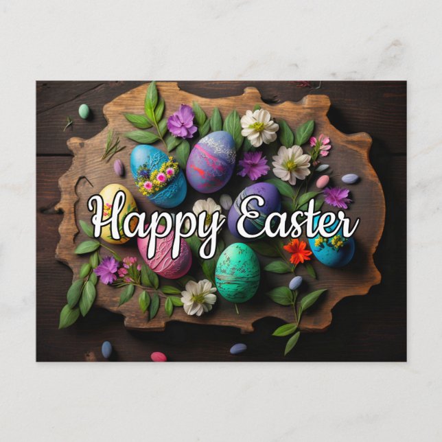  Happy Easter Festive Decoration Egg Collage Postcard (Front)