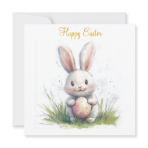 Happy Easter flat thank you card