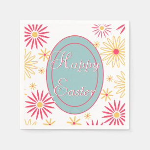 Happy Easter Floral Brunch Party Napkin