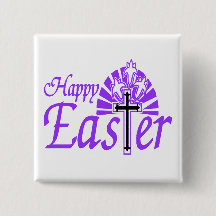 Happy Easter Flowers & Cross