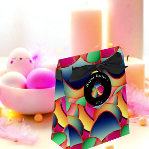 Happy Easter Foil Colourful Gradient 4 Easter Eggs Favor Box