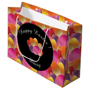  Happy Easter Foil Gradient Spring Colours Pattern Large Gift Bag