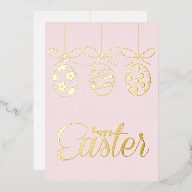 Happy Easter Foil Luxury Decoration Stylish (Front/Back)