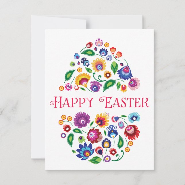 Happy Easter (folklore)  customizable flat Card (Front)
