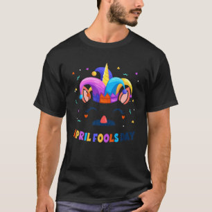 Happy Easter Fool's Day 1St April Unicorn Face Gir T-Shirt