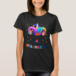 Happy Easter Fools Day 1st April Unicorn Face Girl T-Shirt