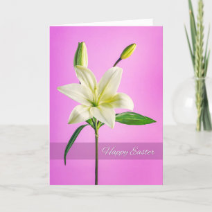 Happy Easter For Anyone Beautiful White Lily  Holiday Card