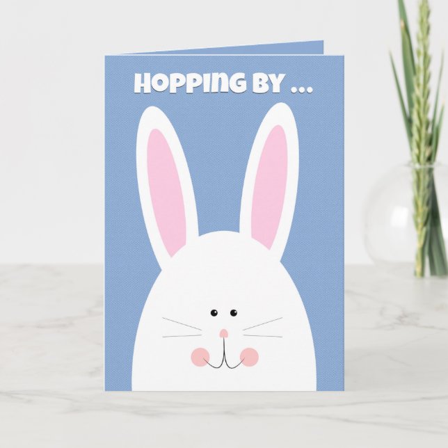 Happy Easter For Anyone Bunny Hopping By Holiday Card (Front)