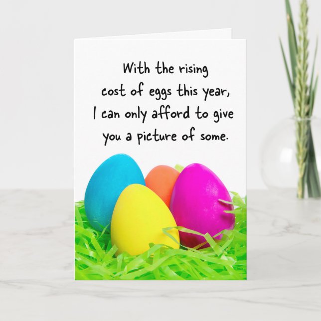Happy Easter For Anyone Rising Cost of Eggs  Holiday Card (Front)