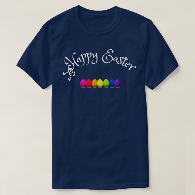 Happy easter for gay men with easter egg in rainbo T-Shirt (Design Front)