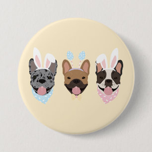 Happy Easter French Bulldogs 3 Inch Round Button