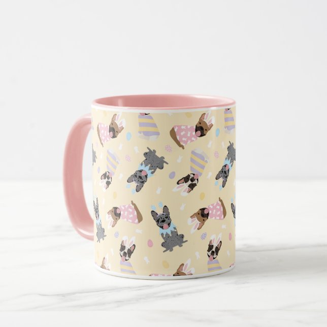 Happy Easter French Bulldogs Mug (Front Left)