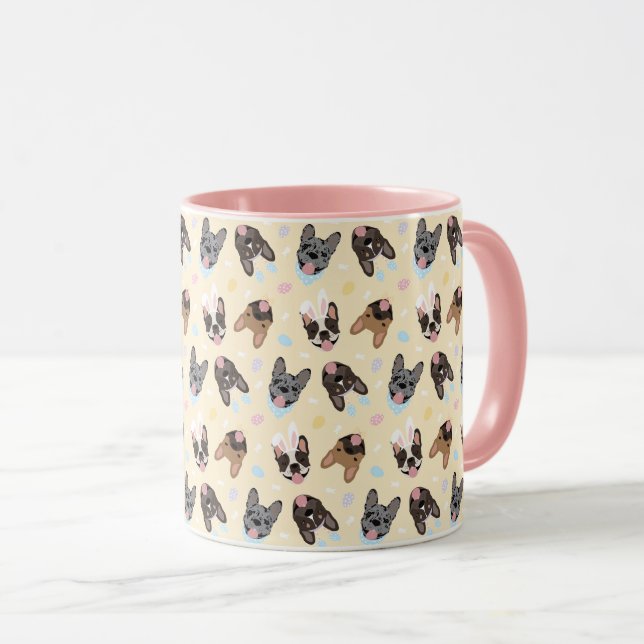 Happy Easter French Bulldogs Mug (Front Right)