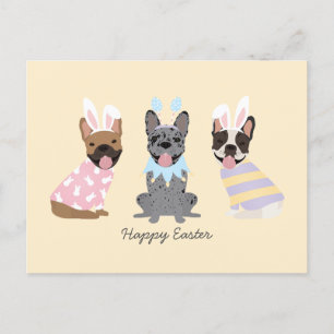 Happy Easter French Bulldogs Postcard