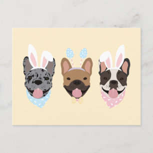 Happy Easter French Bulldogs Postcard