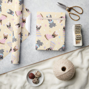 Happy Easter French Bulldogs Wrapping Paper