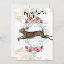 Happy Easter, French Bunny Rabbit, Vintage, Shabby