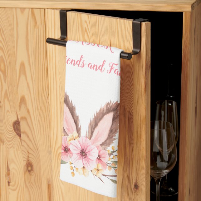 Happy Easter Friends and Family Bunny Ears  Kitche Kitchen Towel (Thirds Fold)