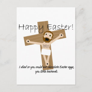 Happy Easter from Angry Jesus Holiday Postcard