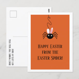 Happy Easter from Easter Spider funny Eggs Postcard