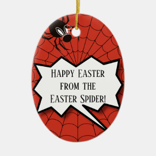 Happy Easter from Easter Spider lots of Eggs Ceramic Ornament