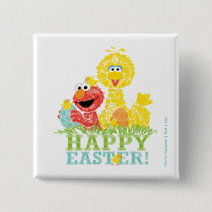 Happy Easter from Elmo & Big Bird 2 Inch Square Button