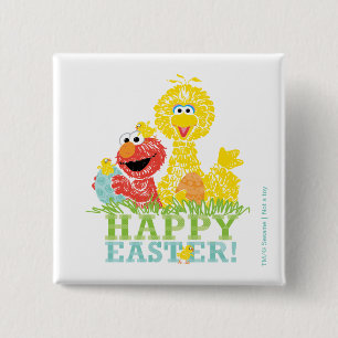 Happy Easter from Elmo & Big Bird 2 Inch Square Button