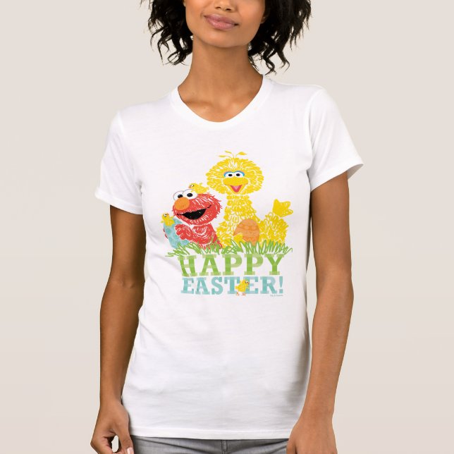 Happy Easter from Elmo & Big Bird T-Shirt (Front)