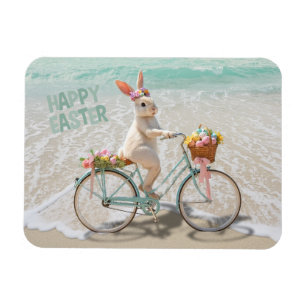 Happy Easter from Florida Bicycle Bunny on Beach Magnet