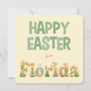 Happy Easter from Florida Pastel Flowers Holiday Card