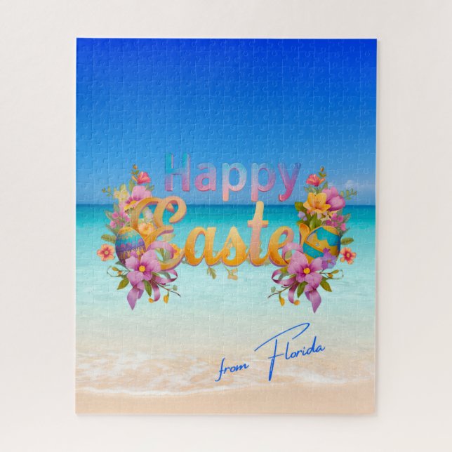 Happy Easter from Florida Tropical Beach Jigsaw Puzzle (Vertical)