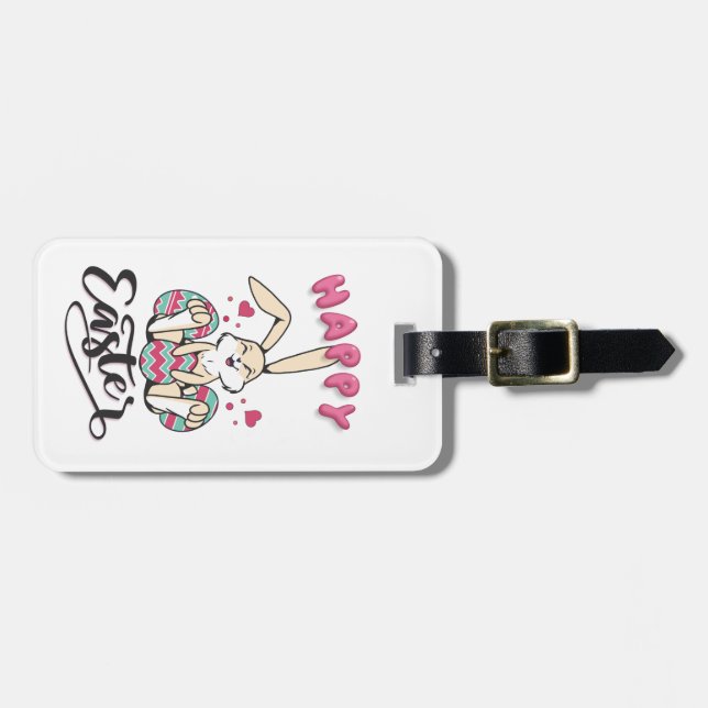 Happy Easter from lovely Easter Bunny Luggage Tag (Front Horizontal)