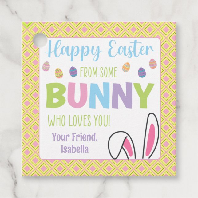 Happy Easter from Some Bunny Who Loves You Favour Tags (Front)