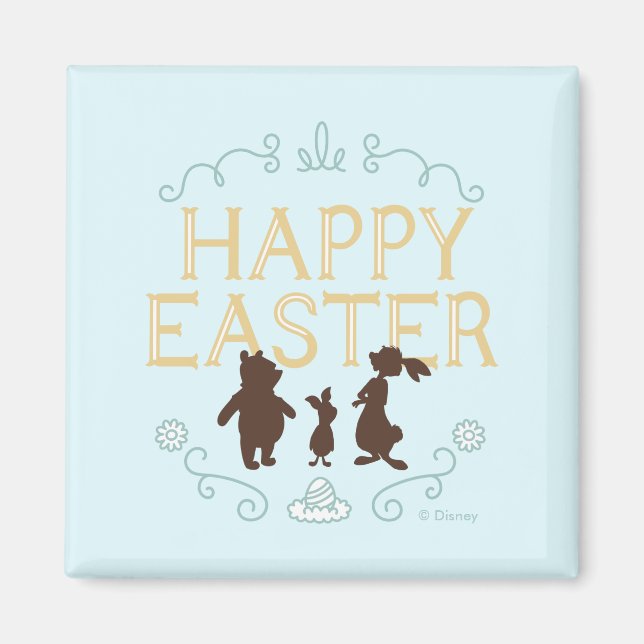 Happy Easter from Winnie The Pooh and Friends Magnet (Front)
