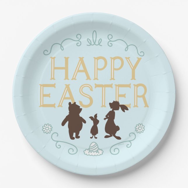 Happy Easter from Winnie The Pooh and Friends Paper Plate (Front)