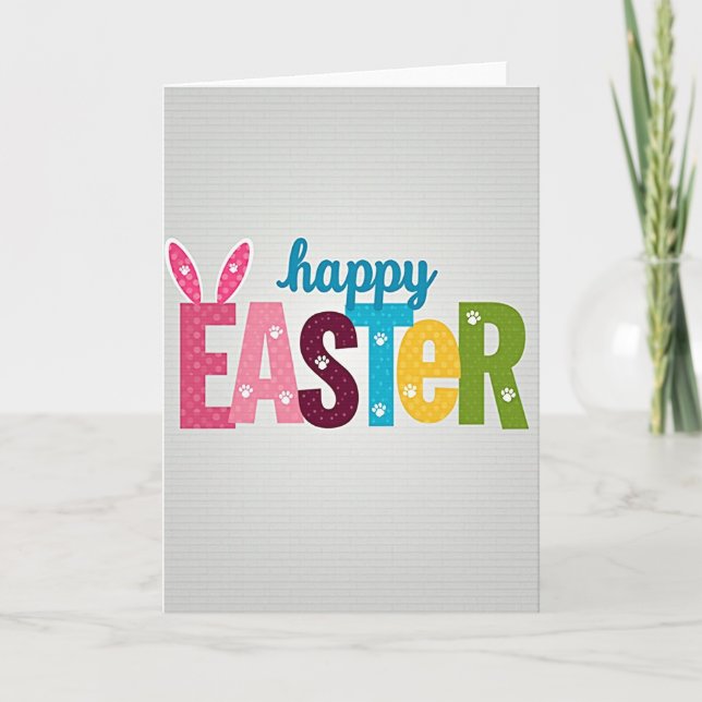 Happy Easter Fun Spring Card (Front)