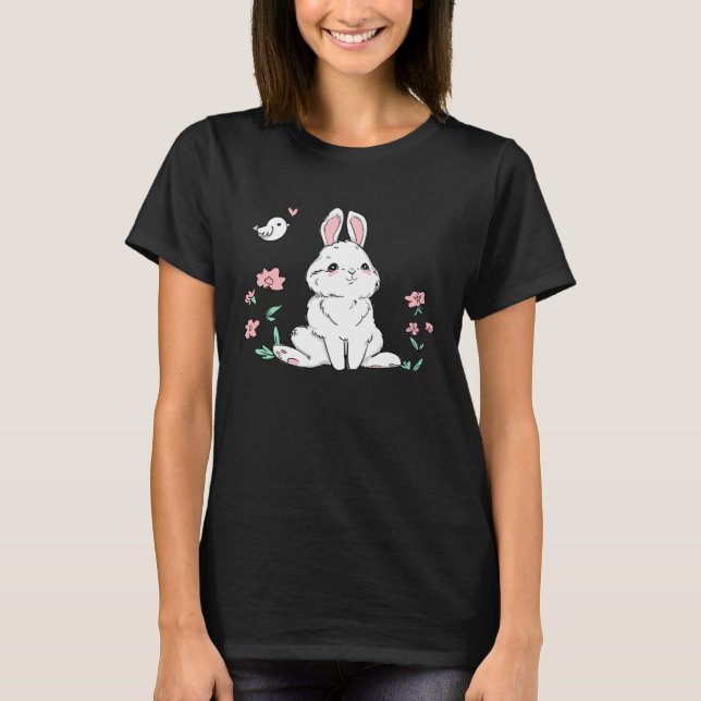 Happy Easter Funny Bunny Rabbit Eggs Hunting For B T-Shirt (Front)