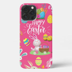 Happy Easter ,Funny Bunny Wishes And Colorful    iPhone 13 Pro Max Case