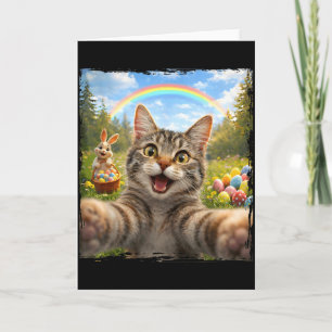 Happy Easter Funny Cat Selfie With Easter Bunny Ki Card