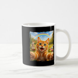 Happy Easter Funny Cat Selfie With Easter Bunny Ki Coffee Mug
