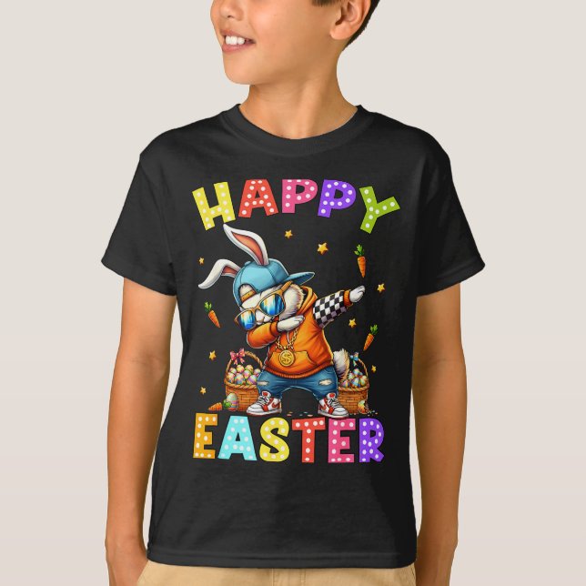 Happy Easter Funny Dabbing Bunny Dab Dance Rabbit  T-Shirt (Front)