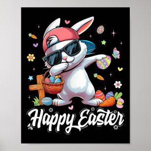 Happy Easter Funny Dabbing Bunny Rabbit Easter Day Poster