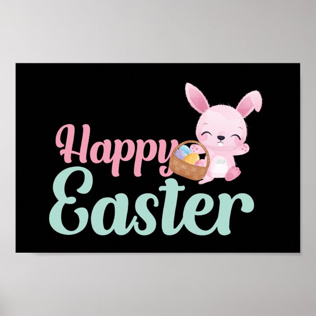 HAPPY EASTER funny easter bunny egghunt            Poster (Front)
