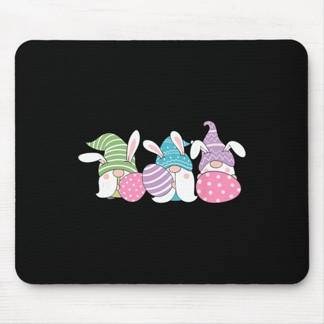 Happy Easter Funny Gnome Bunny Egg Hunting Day  Mouse Pad (Front)