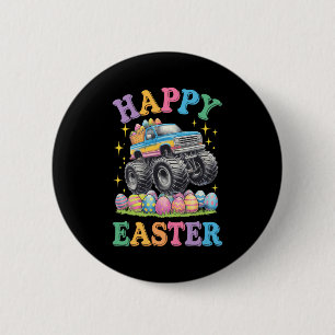 Happy Easter Funny Monster Truck Crush Eggs Toddle 2 Inch Round Button