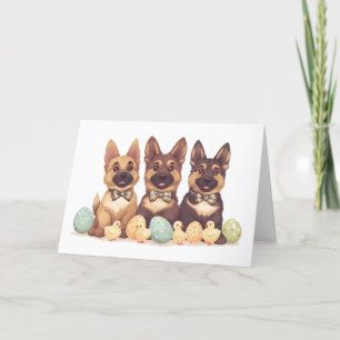 Happy Easter German Shepherd Dogs Holiday Card