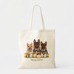 Happy Easter German Shepherd Dogs Tote Bag