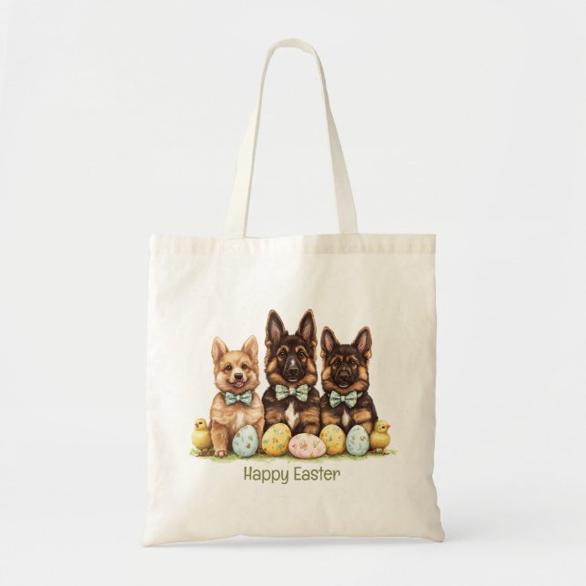 Happy Easter German Shepherd Dogs Tote Bag (Front)